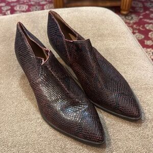 Lucky Brand Womens Snake Print Low Ankle Bootie Brown 8.5 (TD)